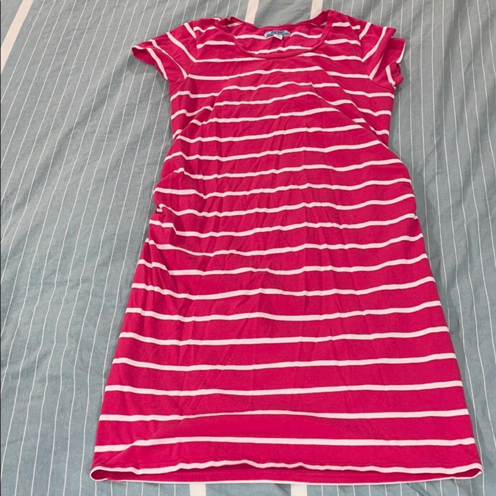 Striped maternity t-shirt dress - fitted style